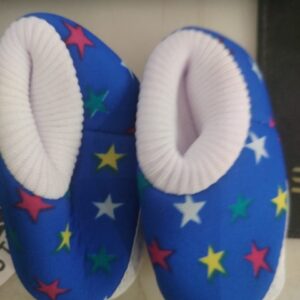 Kids Blue Colour Printed Booties Size 0 To 3 Months