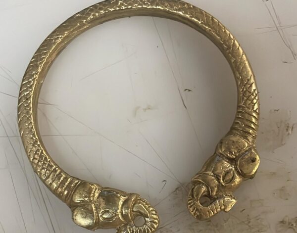 Unisex Golden Trendy Elephant Face Kada
