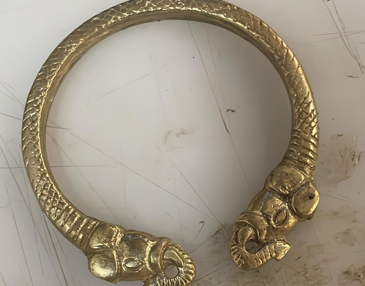Unisex Golden Trendy Elephant Face Kada