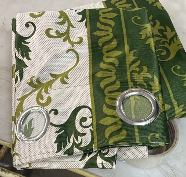 Green And White Printed Door Curtains Pack Of 2