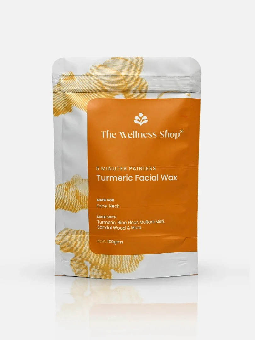 The Wellness Shop Turmeric Facial Wax Painless Herbal Wax Powder 100Gm