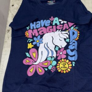 Kids Girl Navy Blue Color T Shirt Size 9 To 10 Years