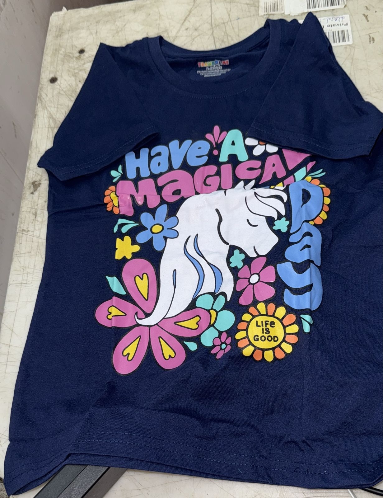 Kids Girl Navy Blue Color T Shirt Size 9 To 10 Years