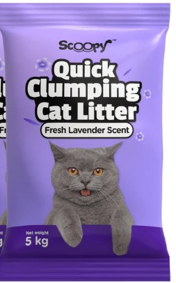 Scoopy Quick Clumping Cat Litter Fresh Lavender Scent 5Kg