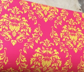 Pink Printed Waterproof Adhesive Wallpaper For Home Decoration 5Mtr