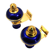 Sun Shield Gold Curtain Hooks Blue And Golden Colour 2 Pcs