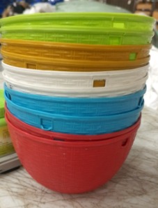 Hooked Plastic Hanging Pot Multicolour Pot Pack Of 10