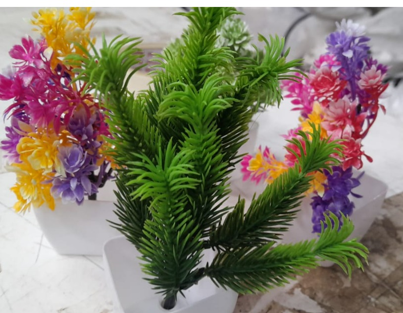 Artificial Flower Pot Pack Of 4 Multicolor