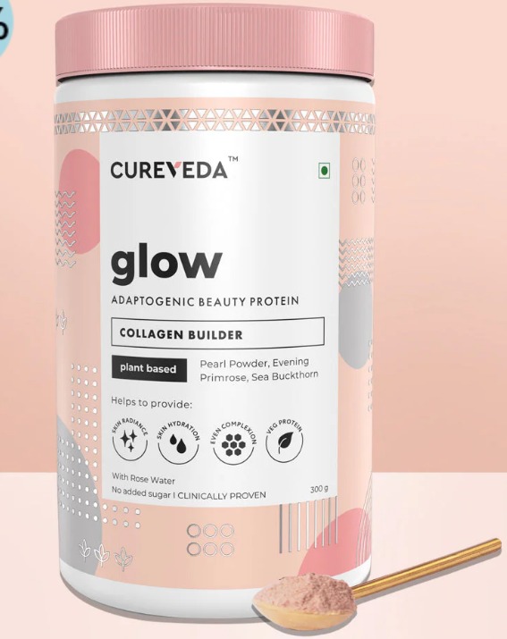 Cureveda Glow Collagen Builder Rose Flavour 300 G