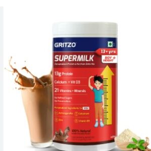 Gritzo Supermilk Height 13 Plus Boys Protein Double Chocolate 400Gm