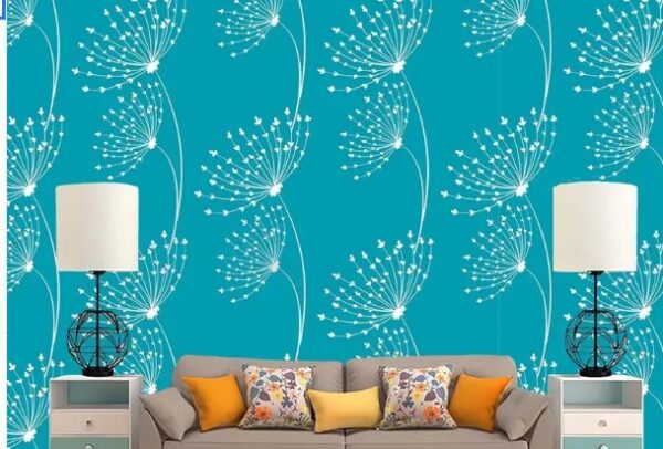 Sky Blue Printed Waterproof Adhesive Wallpaper For Home Decoration 2Point5 Mtr