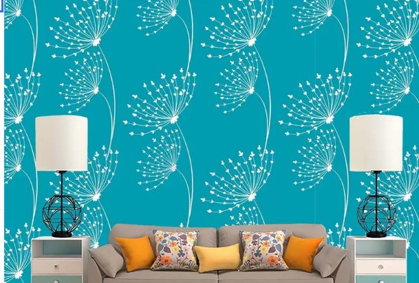 Sky Blue Printed Waterproof Adhesive Wallpaper For Home Decoration 2Point5 Mtr