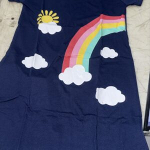 Kids Girl Navy Blue Color T Shirt Size 5 To 6 Years