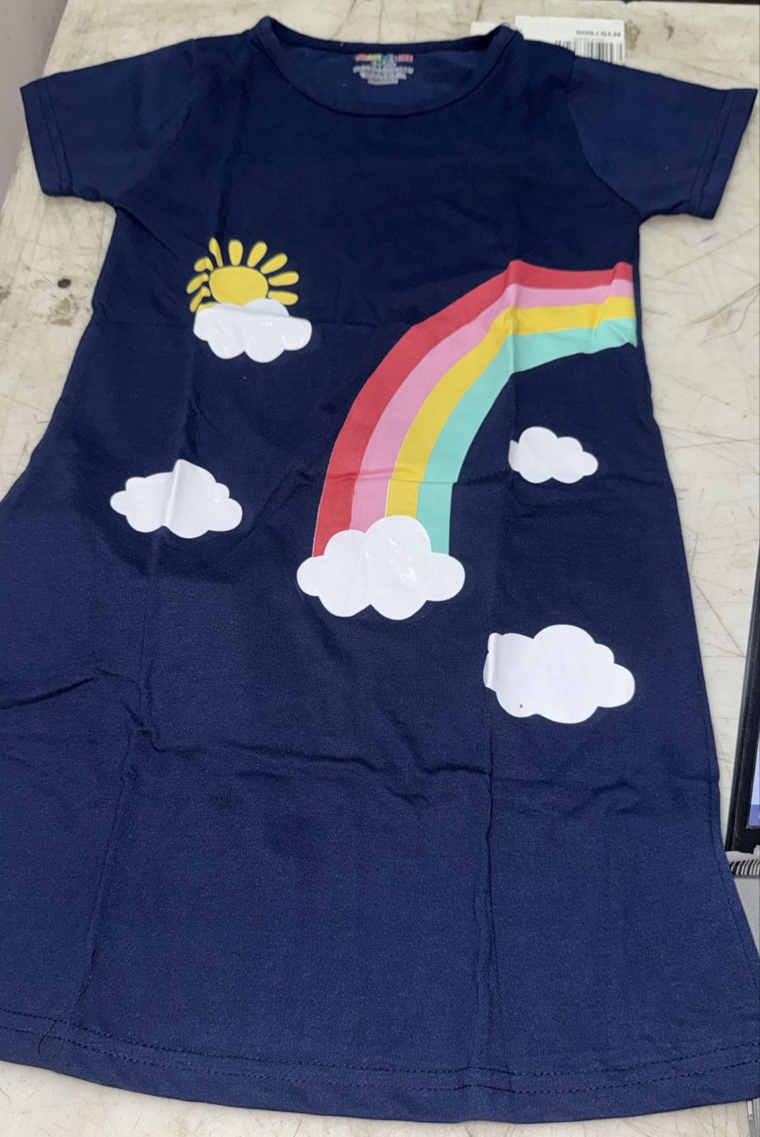 Kids Girl Navy Blue Color T Shirt Size 5 To 6 Years