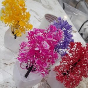 Artificial Flower Plant Pot Pack Of 4 Multicolor