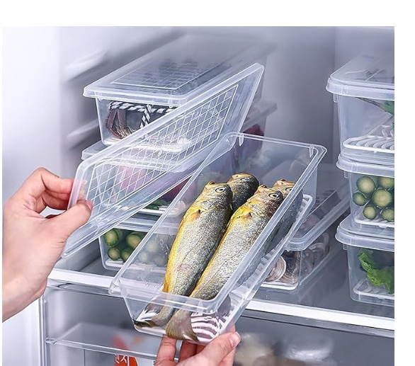 6 Pcs Storage Boxes Organizer With Removable Drain Plate Tray White