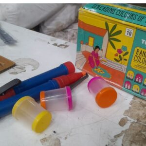 Tota Rangoli Colour 100G Pack Of 10 With Rangoli Making Tools 5 Pcs