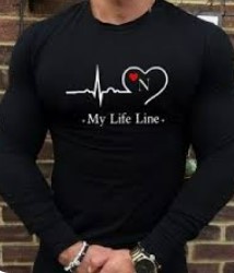Black Printed Half Sleeve Shirt For Men Size M