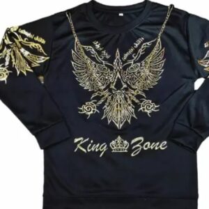 Black Printed Full Sleeve Tshirt For Men Size M