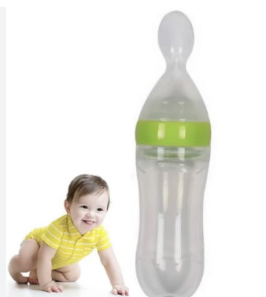 Baby Food Feeding Bottle With Spoon