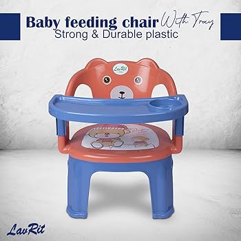 Vicky Plastic Baby Feeding Chair with Tray Strong and Durable Plastic Chair light pink colour