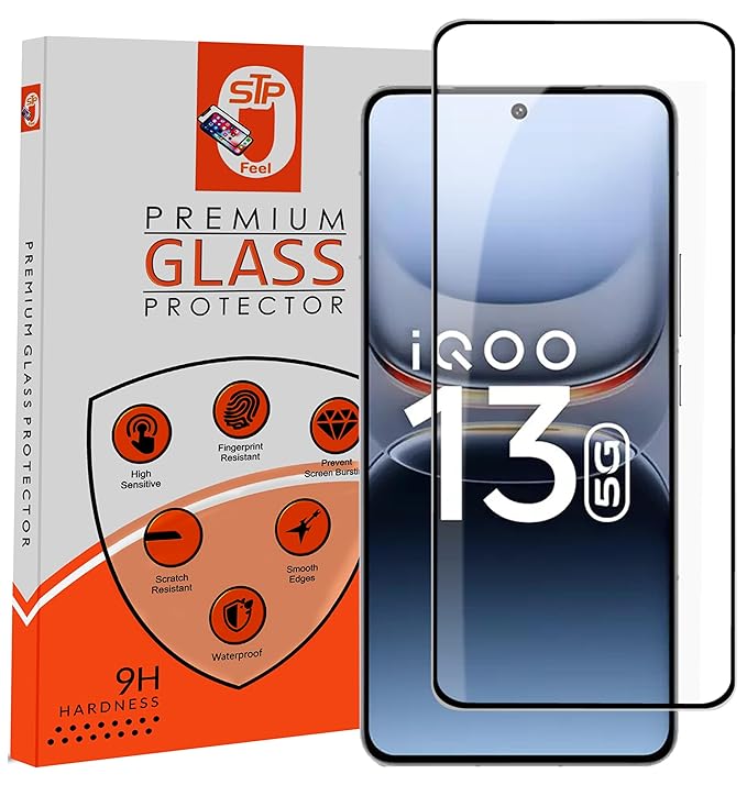 STP FEEL Premium Tempered Glass Screen Protector Compatible For IQOO 13 5G UltraSonic Fingerprint Working 6 82 Inch Pack of 2