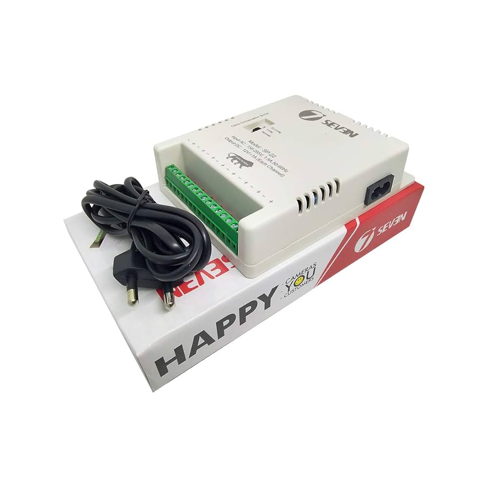 7SEVEN CCTV Power Supply 8 Channel Camera 12v SMPS with Multi Port for Indoor or Outdoor Security Surveillance Cameras