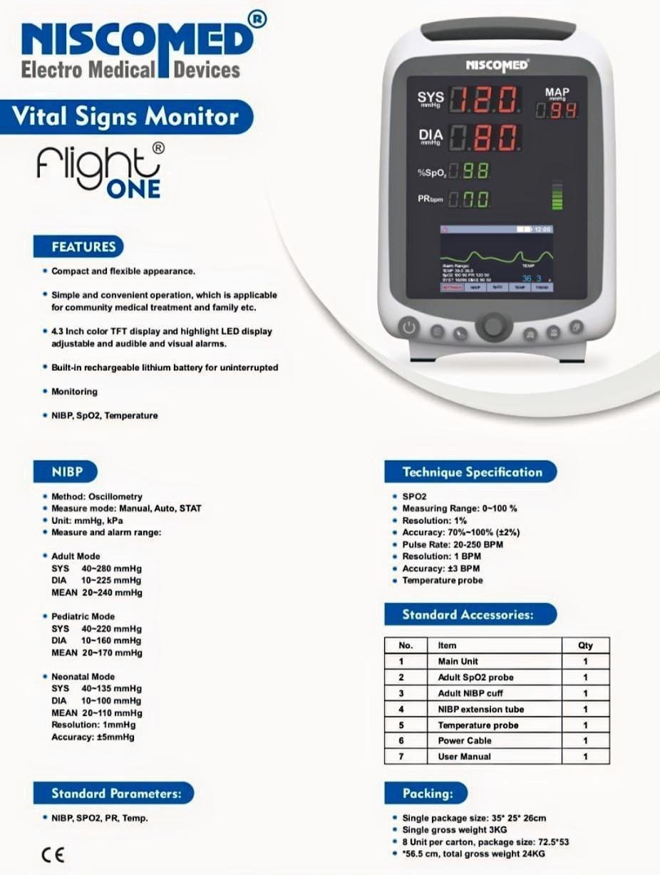 niscomed patient monitor flight one Vital Sign Monitor TF