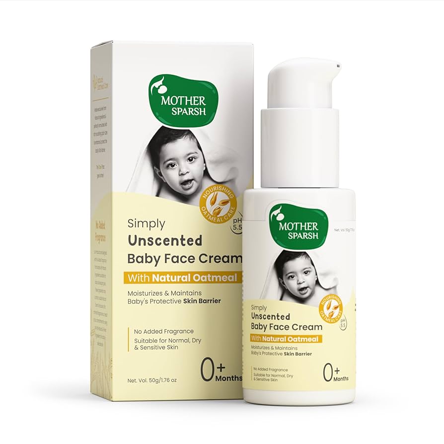Mother Sparsh Simply Unscented Baby Face Cream with Oatmeal 50g