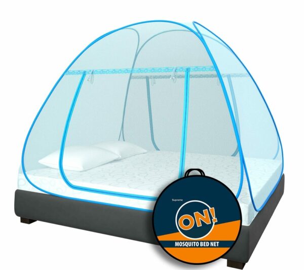 Supreme On Blue Mosquito Net for Queen Bed 6 5 Feet X 6 Feet Blue blue