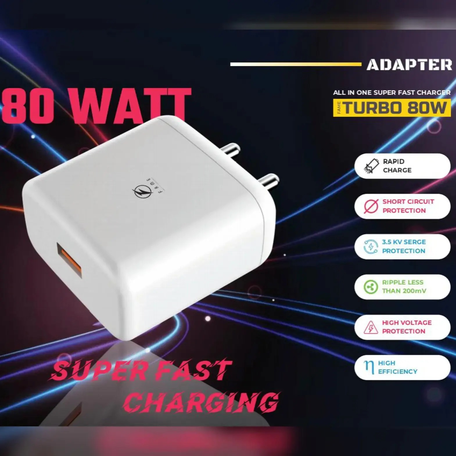 Fame turbo 80W super fast charger