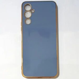 Tecno Pova 4 6D Chrome Back Cover Gold Plated Frame Glossy Backside Solid Color Blue