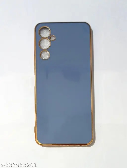Tecno Pova 4 6D Chrome Back Cover Gold Plated Frame Glossy Backside Solid Color Blue