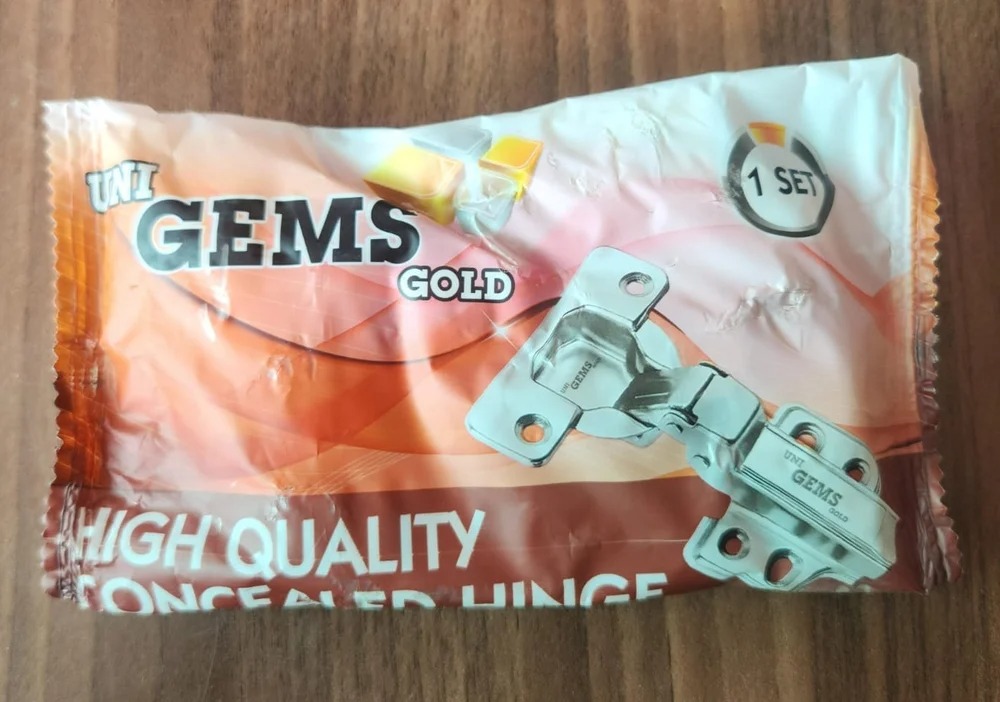 Uni Gems Gold Stainless Steel Door Hinge Set of 2