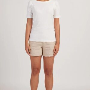 Uniqlo women ribbed boat neck t shirt white size XL