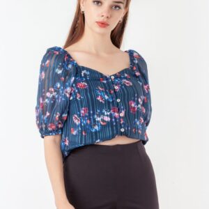 Zink women Black Printed Wrap Top black colour size XL