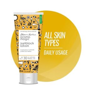 Aroma Magic Matte Sunblock Sunscreen Lotion SPF 30 PA Protection with Non Nano Zinc Oxide No Parabens Alcohol Free Calendula Chamomile Chemical Free All Skin 50ml Pack of 1