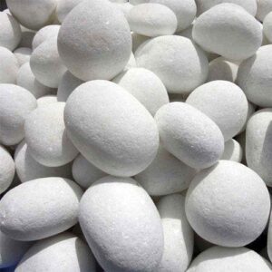 Trust Pebbles BABA KA DEEWANA 1Kg Polished White Marble Pebbles for Garden Decor 20 30 Mm White 1Kg white pebbles