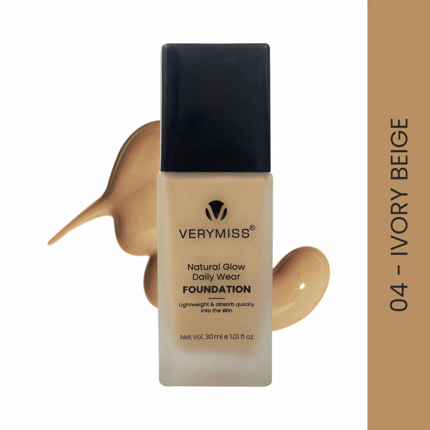 Verymiss Natural Glow Daily Wear Foundation 04 Ivory Beige Dark Skin 30 ml