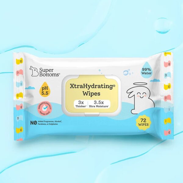 SuperBottoms XtraHydrating 99 Pure Water Wipes Pack of 72