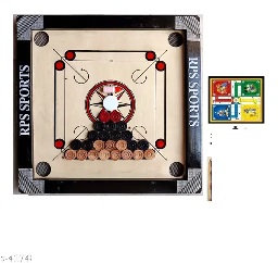 Private Label Wooden Carrom Board Kids Game Multicolour With Ludo Board
