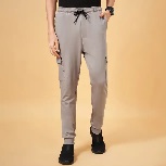 Ajile By Pantaloons Men Solid Grey Track Pants L Size