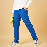 Ajile by Pantaloons Mens Mid Rise Regular Fit Pants Royal Blue Colour L Size