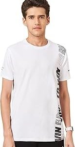 Ajile by Pantaloons Mens Solid Slim Fit T Shirt Bright White Colour L Size