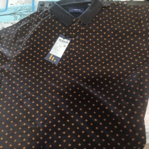 FRATINI Printed Cotton Polo Mens TShirt Size xxl JET BLACK