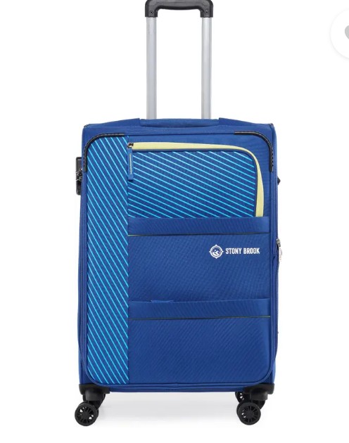 Stony Brook Medium Checkin Suitcase 65 cm 8 Wheels Trolley Bag Blue
