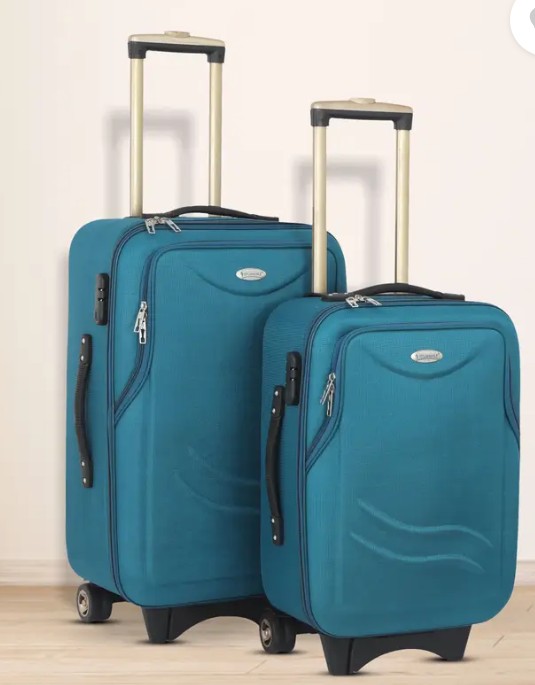 STUNNERZ Soft Body Set of 2 Luggage 2 Wheels Trolley Bags pack of 2 Peacock Green