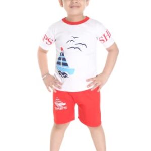 Private Label NEW GEN BOYS TSHIRT PANT White Red 6month