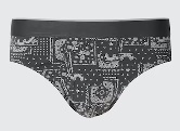 Uniqlo Men Printed Regular Rise Briefs Black Colour L Size