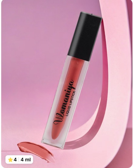 Womaniya Liquid Lipstick WLL08 4 ml Colour Peachy Nude and Nude Mood